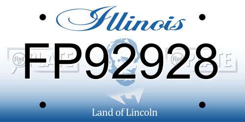 FP92928 Illinois License Plate