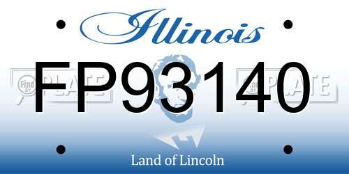 FP93140 Illinois License Plate