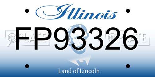 FP93326 Illinois License Plate