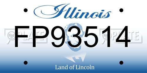 FP93514 Illinois License Plate