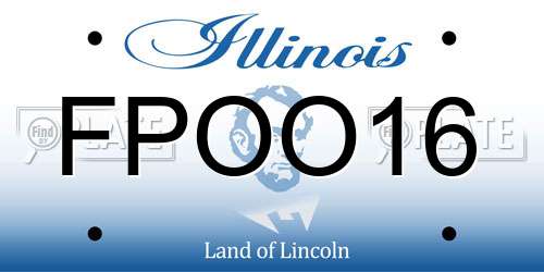 FPOO16 Illinois License Plate