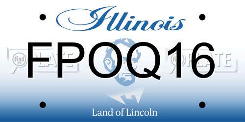 FPOQ16 Illinois License Plate