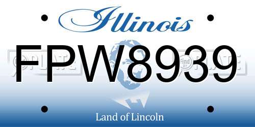 FPW8939 Illinois License Plate