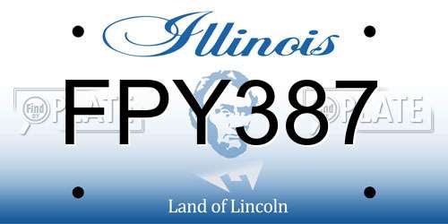 FPY387 Illinois License Plate