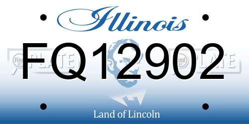 FQ12902 Illinois License Plate