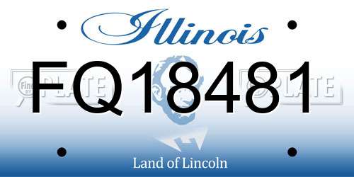 FQ18481 Illinois License Plate
