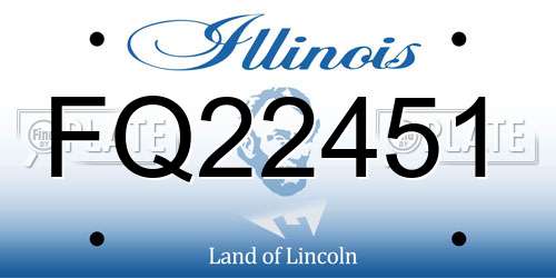 FQ22451 Illinois License Plate
