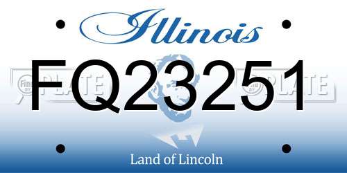 FQ23251 Illinois License Plate