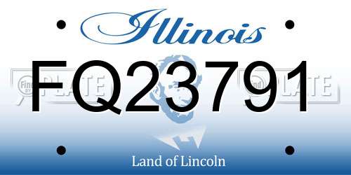 FQ23791 Illinois License Plate