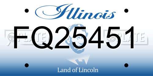 FQ25451 Illinois License Plate