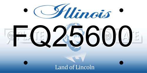 FQ25600 Illinois License Plate