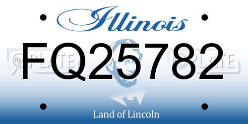 FQ25782 Illinois License Plate