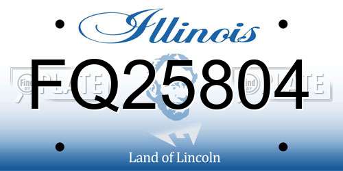 FQ25804 Illinois License Plate
