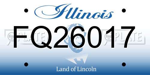 FQ26017 Illinois License Plate