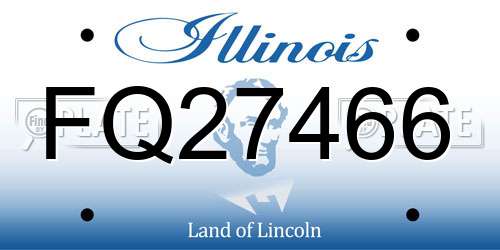 FQ27466 Illinois License Plate