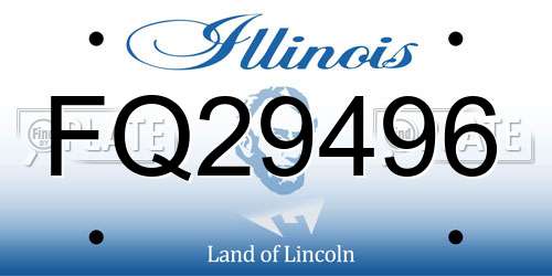 FQ29496 Illinois License Plate