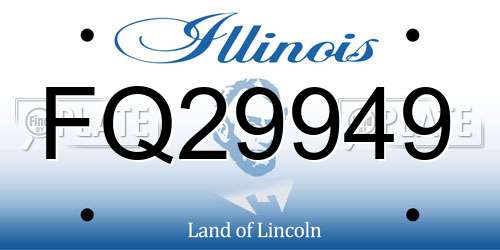 FQ29949 Illinois License Plate