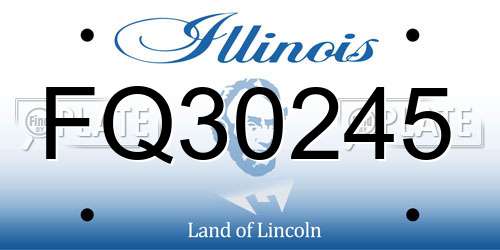 FQ30245 Illinois License Plate