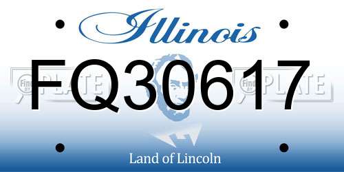 FQ30617 Illinois License Plate