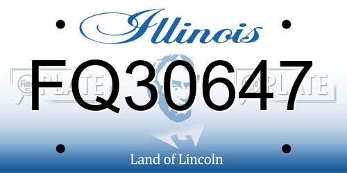 FQ30647 Illinois License Plate