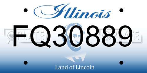 FQ30889 Illinois License Plate