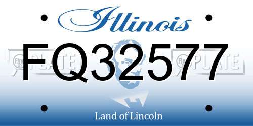 FQ32577 Illinois License Plate