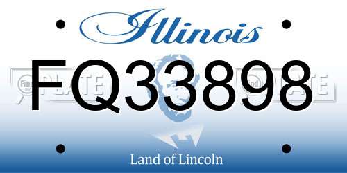 FQ33898 Illinois License Plate