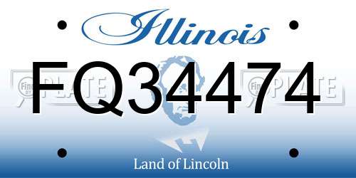 FQ34474 Illinois License Plate