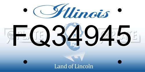 FQ34945 Illinois License Plate