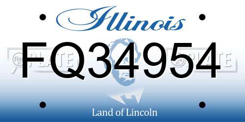 FQ34954 Illinois License Plate