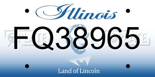 FQ38965 Illinois License Plate