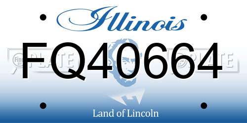 FQ40664 Illinois License Plate