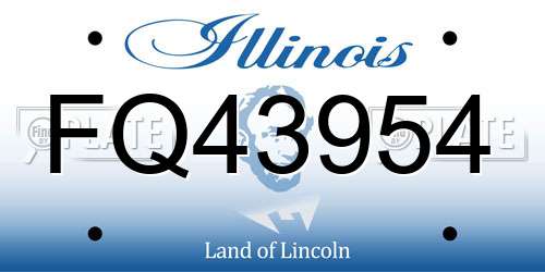 FQ43954 Illinois License Plate