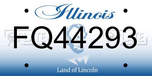 FQ44293 Illinois License Plate