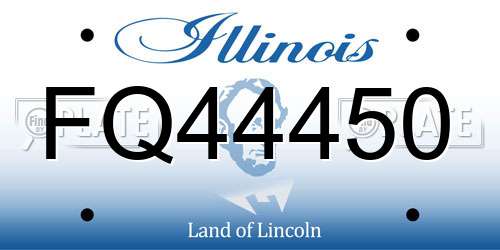 FQ44450 Illinois License Plate
