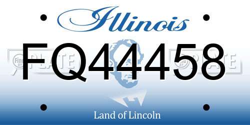 FQ44458 Illinois License Plate