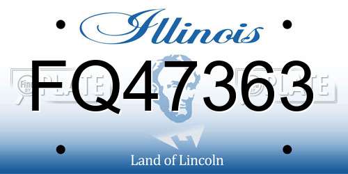 FQ47363 Illinois License Plate