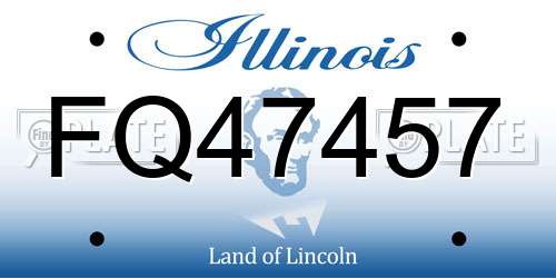 FQ47457 Illinois License Plate