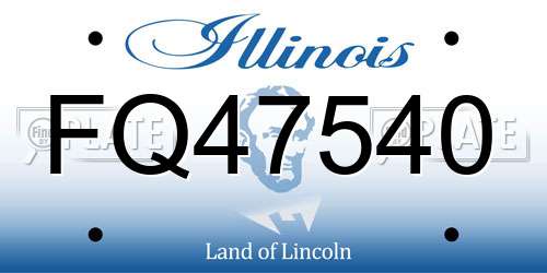 FQ47540 Illinois License Plate