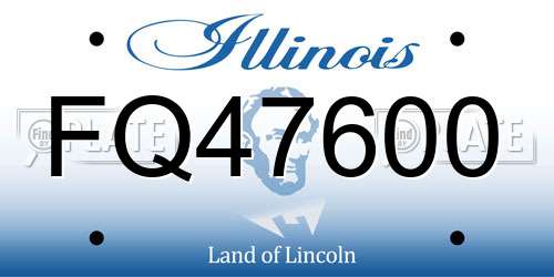 FQ47600 Illinois License Plate