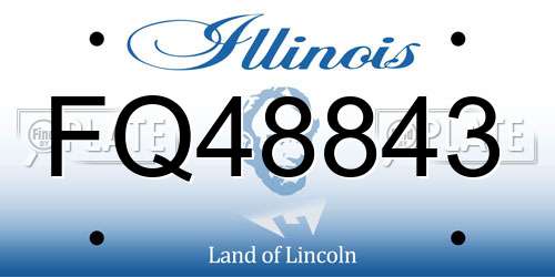 FQ48843 Illinois License Plate