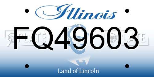 FQ49603 Illinois License Plate