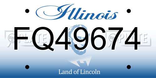 FQ49674 Illinois License Plate