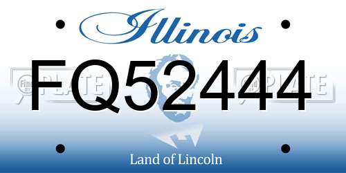 FQ52444 Illinois License Plate