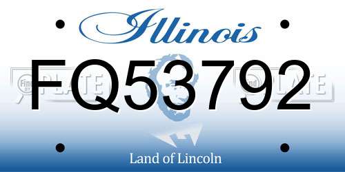 FQ53792 Illinois License Plate