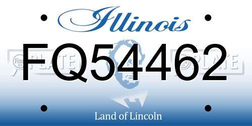 FQ54462 Illinois License Plate