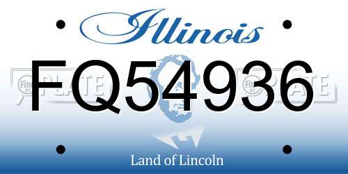 FQ54936 Illinois License Plate