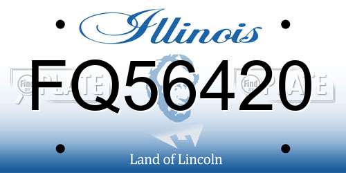 FQ56420 Illinois License Plate