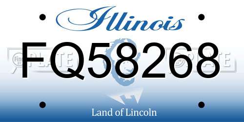 FQ58268 Illinois License Plate