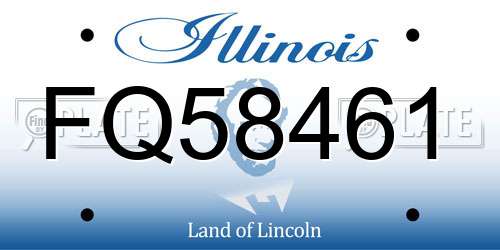 FQ58461 Illinois License Plate